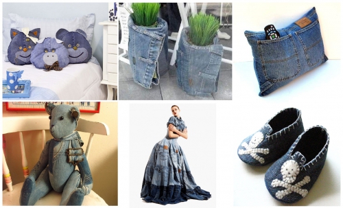 пинетки для малыша из джинса, джинсовое платье, медвежонок, подушки, мягкие игрушки из джинса, идеи, новая жизнь старых вещей