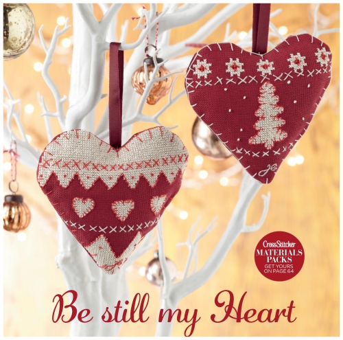 новогодние рождественские подвески елочные игрушки сердечки своими руками с вышивкой крестом простые миниатюрные цветные схемы