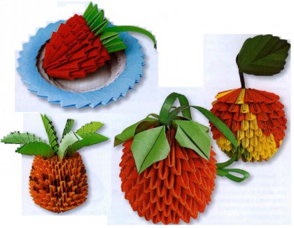 фрукты из бумаги оригами