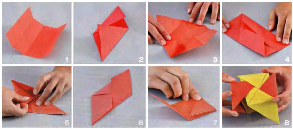 изготовление кубика оригами