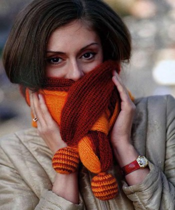 вязание шарфа индийского