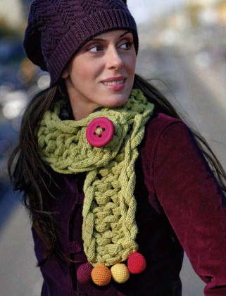вязание спицами шарфа