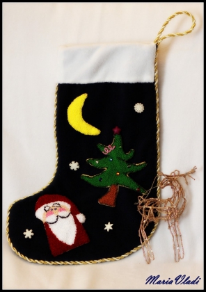 декорируем носок на Рождество