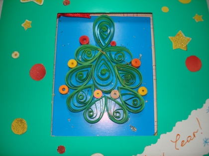зеленая елка открытка
