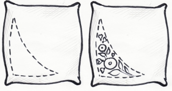 Схема подушки для вышивки лентами