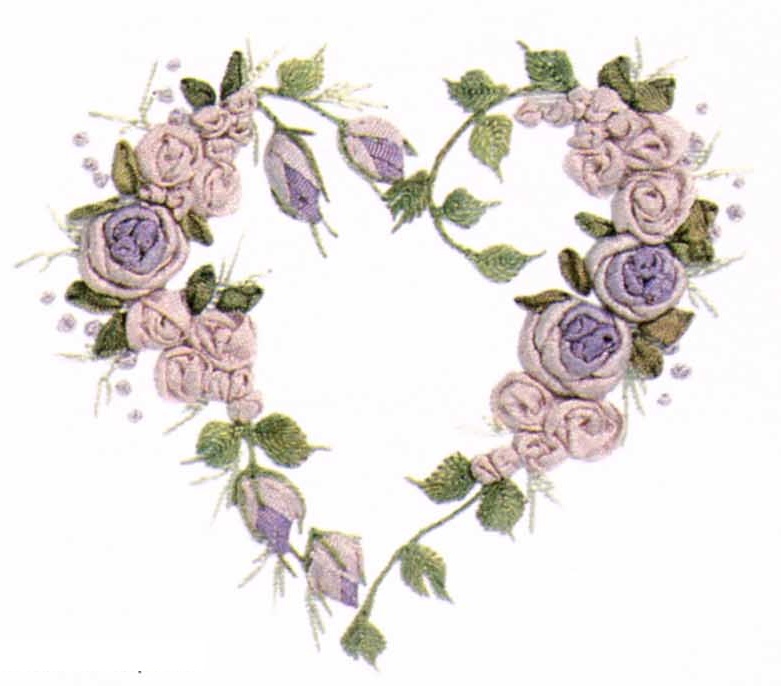 Сердечко-роза - Набор для вышивки крестом на канве с нанесенным рисунком