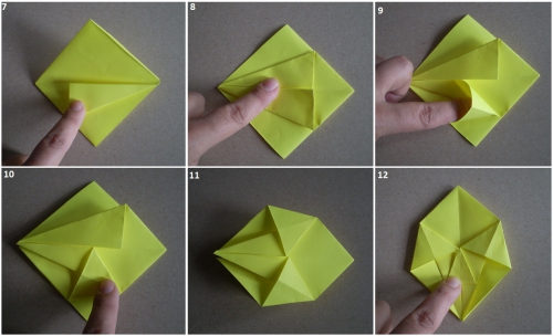 Оригами корзинка. Иллюстрация подробного изготовления рис.2
