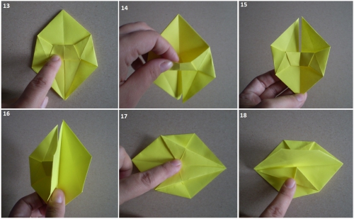 Оригами корзинка. Иллюстрация подробного изготовления рис.3