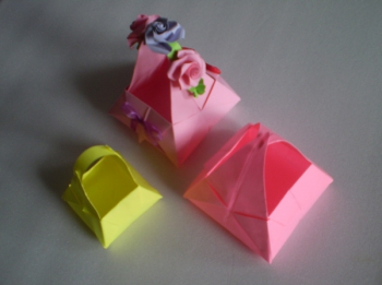 Оригами корзинки. Фото готовых изделий