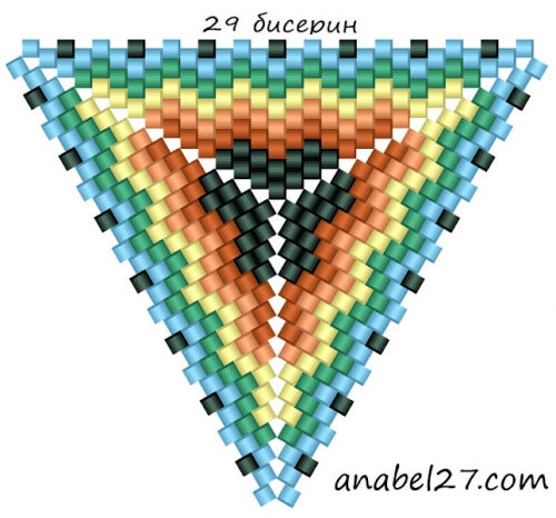 Схема узора для плетения треугольной шкатулки