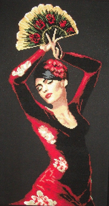 Вышивка крестом "Фламенко". Фото готовой вышивки