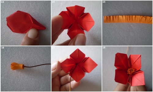 Мастер-класс изготовления цветка оригами рис. 3