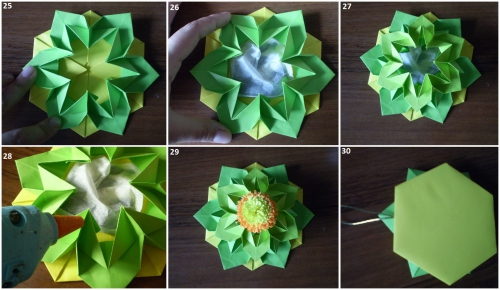 Мастер-класс изготовления подвески-цветка оригами рис. 5