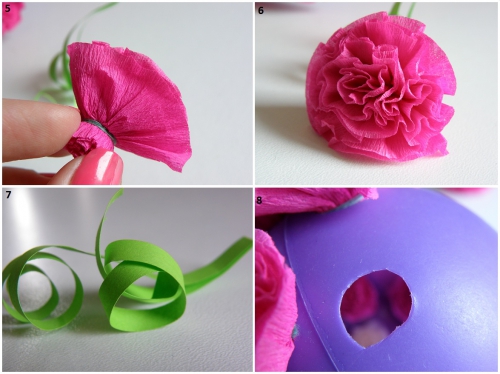 Изготовление цветов из гофро-бумаги