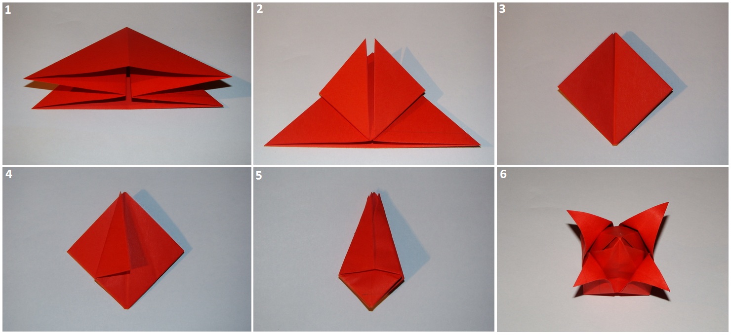 Поделка: Оригами тюльпан из бумаги. Пошагово. Легко. Красиво