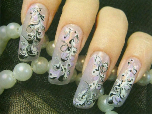 Узор росписи на ногтях