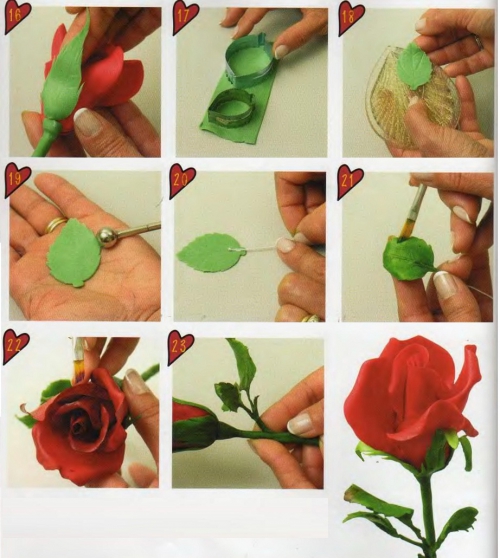 Красная роза из пластики