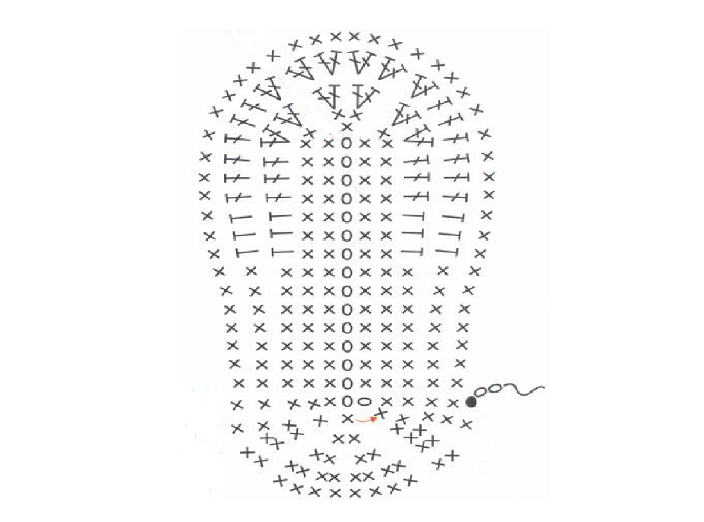 Схема вязания крючком пинеток