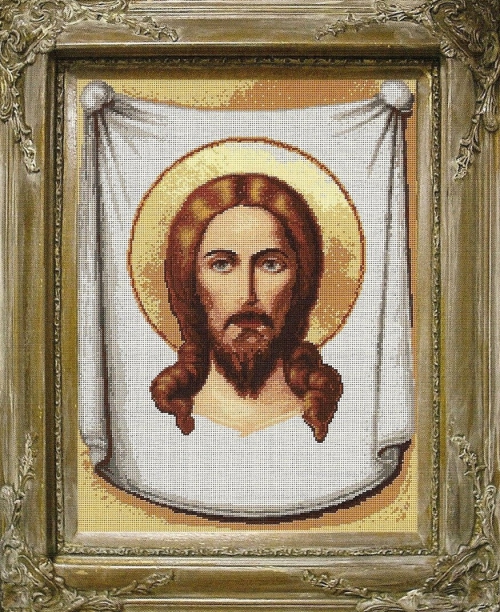 вышивка иконы с изображением Иисуса Христа