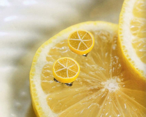 серьги в виде лимона