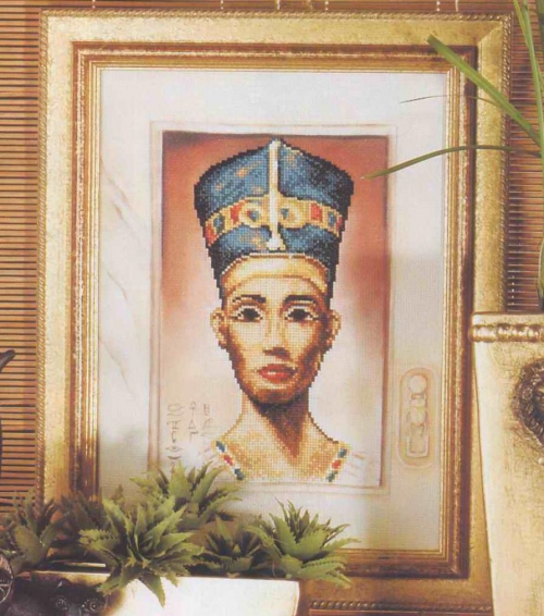 красивая картина с вышивкой фараона крестом