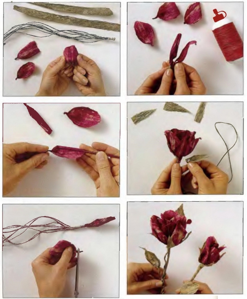делаем розу из бумажных веревочек