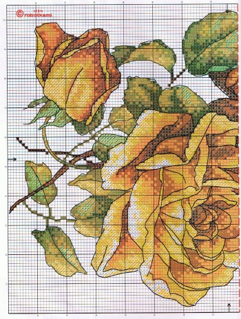 схема для вышивки крестом розы