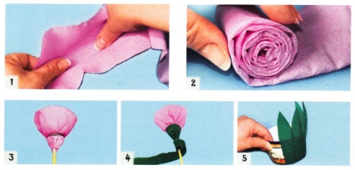 как сделать букет роз из гофро-бумаги
