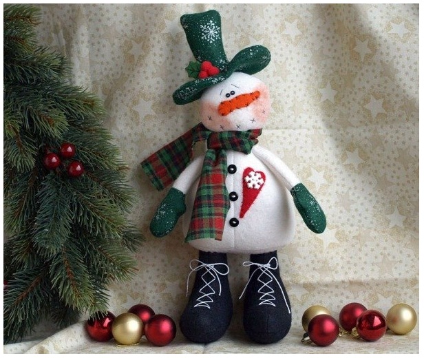 Большой снеговик для дома из ткани: мастер-класс с фото - каталог статей на сайте - ДомСтрой