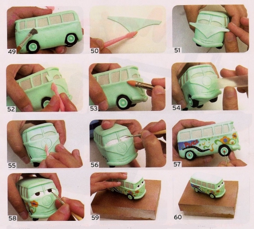микроавтобус фольцваген хиппи из мультика Тачки Филмор, урок лепки