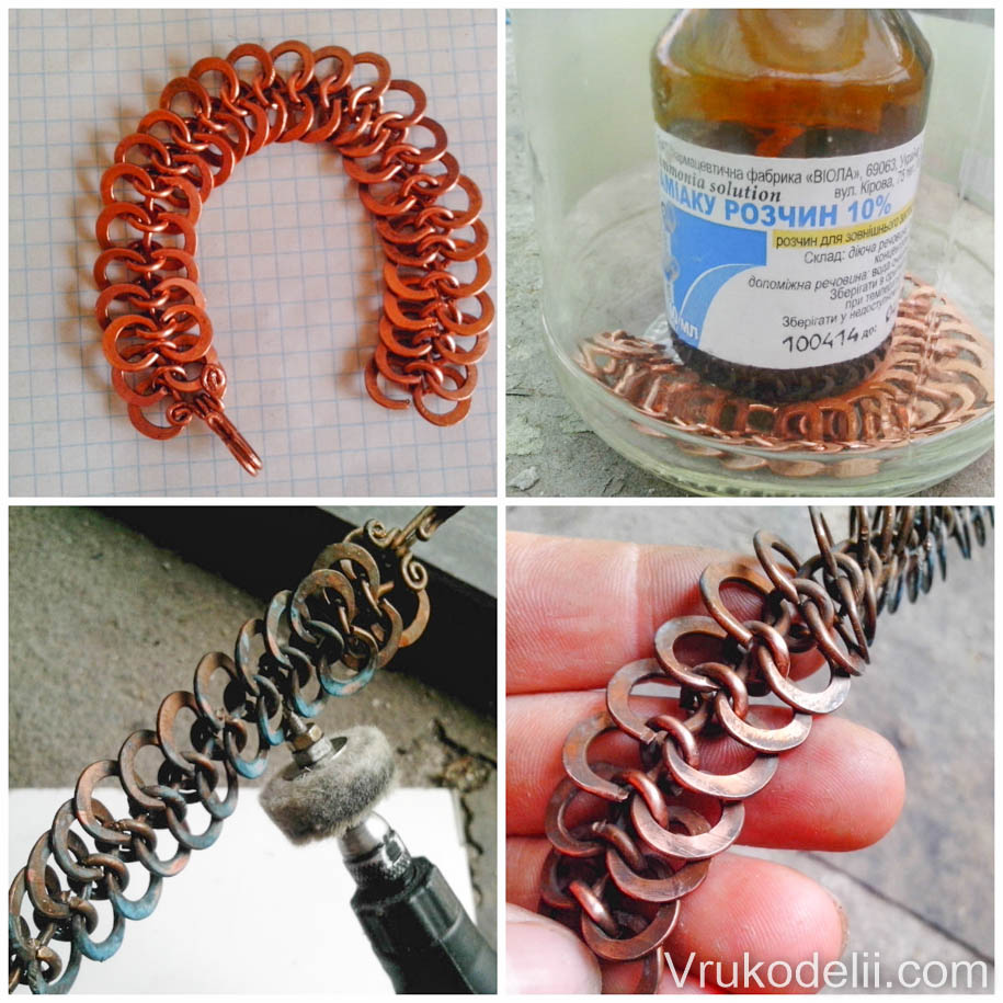 Как сделать золотую цепочку из медной проволоки. How to make gold chain of copper wire