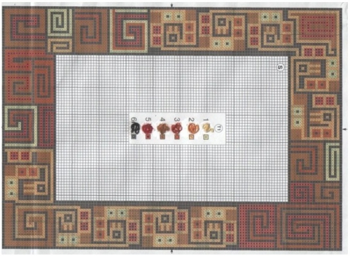 схема для вышивки крестом рамки для фотографий, простая и удобная схема в этническом стиле для вышивки крестом