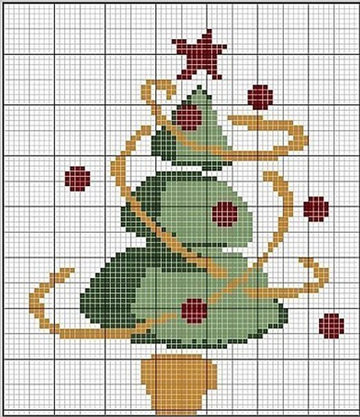 Схема вышивки крестиком «Новогодняя ёлка»