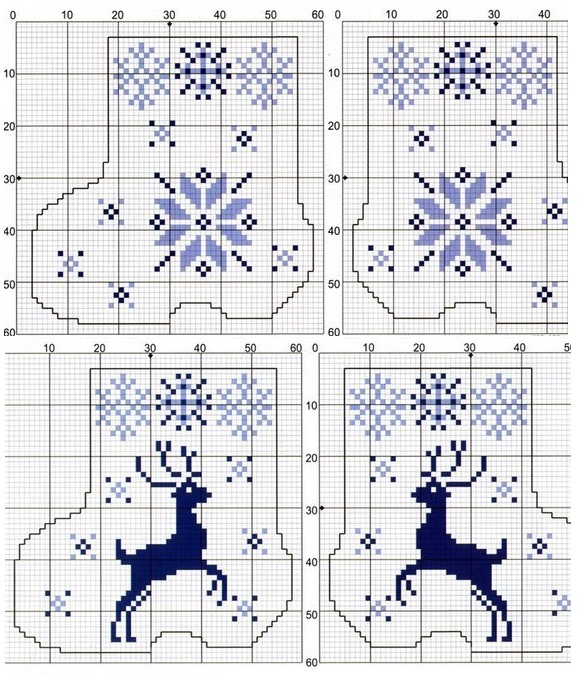 Снежинки, схемы вышивки крестом, фото
